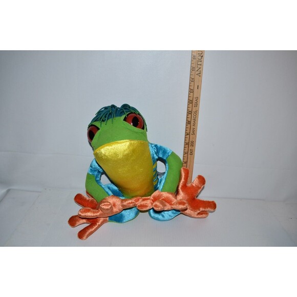 Zibbies Frog Stuffed Animal RARE Rubber crazy Hair Plush Toy Sensory - Picture 3 of 9